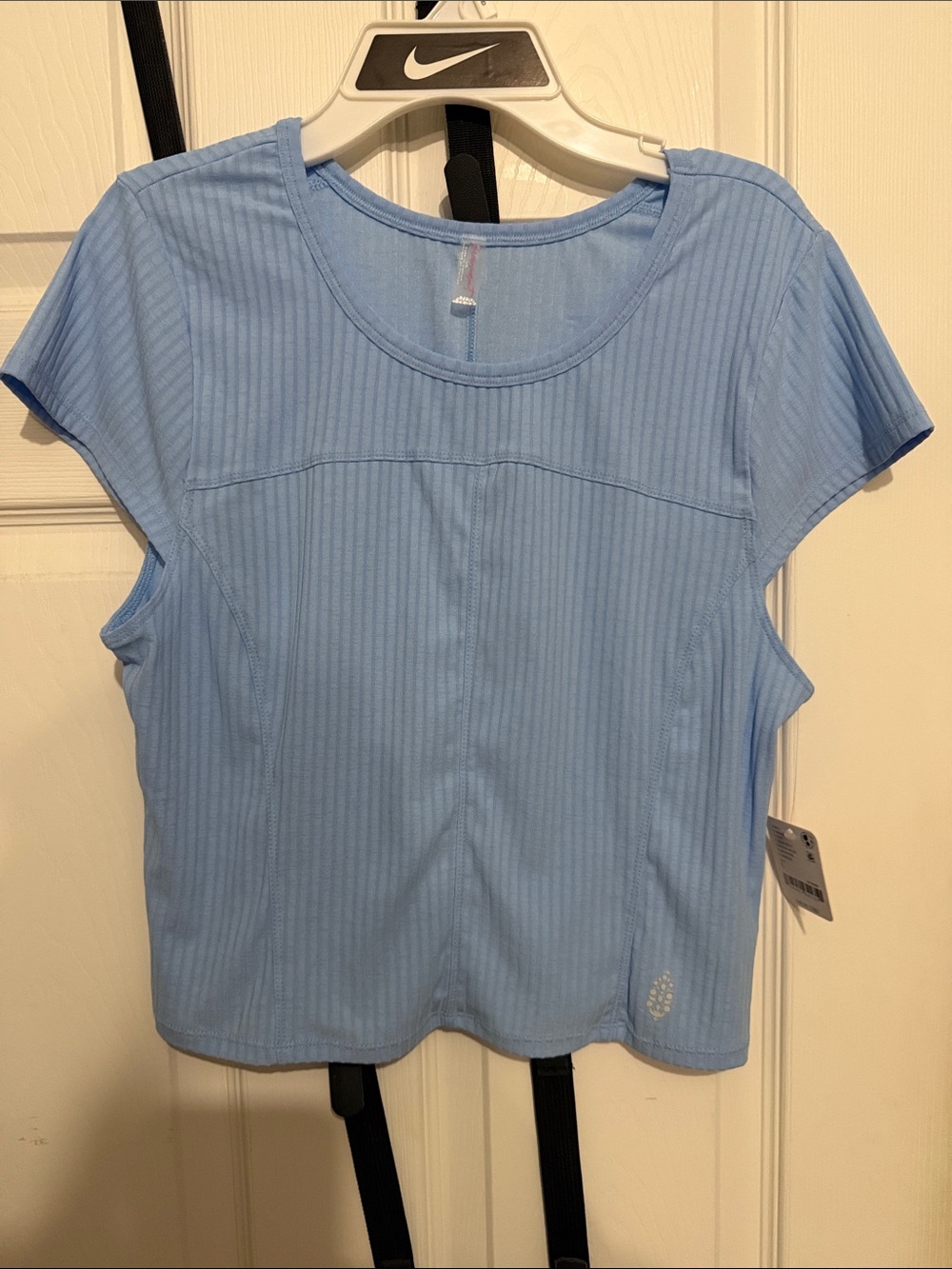 FP Movement Sky Blue Ribbed Short-Sleeve Athletic Tee